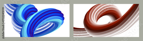 Abstract volumetric background. Cords. set of two illustrations. Toothpaste in a tube. Minimalism. 