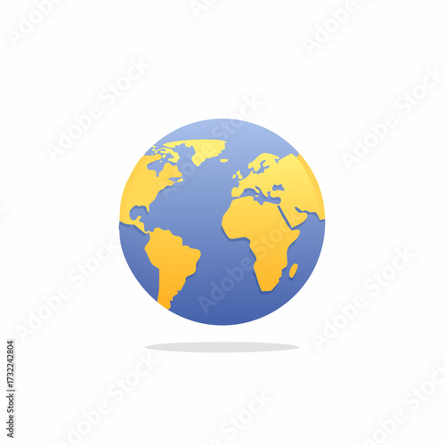 Cartoon Globe Showing Continents Earth Globe Icon Round World Globe Globe Vector
