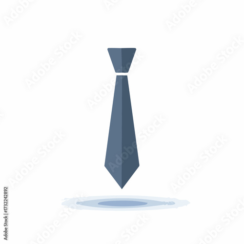 Simple flat vector icon of a blue necktie for business and professional concepts