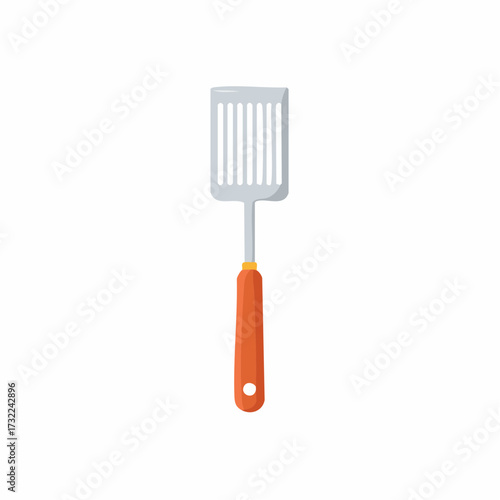 Vector Icon of a Slotted Kitchen Spatula for Cooking Frying and Barbecue