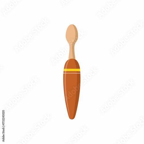 Fishing bobber with wooden top, detailed brown design, illustration