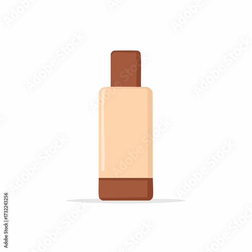 Liquid foundation makeup bottle illustration for beauty and personal care concepts