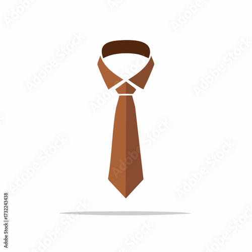 Classic brown tie and collar illustration clean design