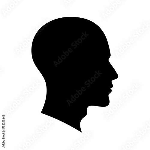 Simple black profile icon of a person's head, symbolizing mind, thinking, and individuality