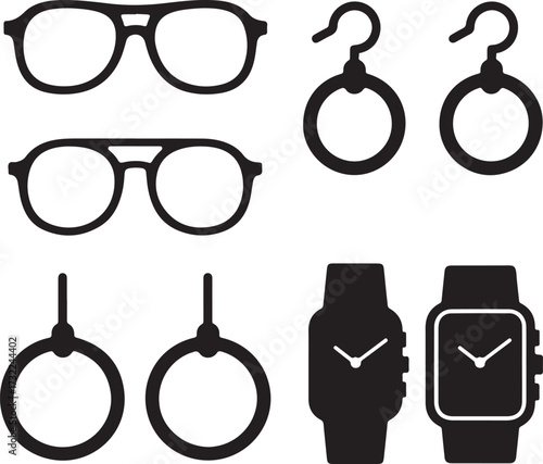 Eyewear earrings watches glasses spectacles