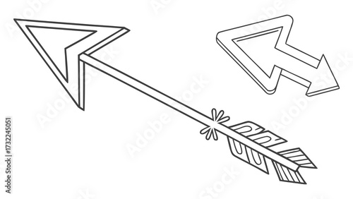 Whimsical Arrow Vector A versatile graphic element for creative projects and illustrative designs