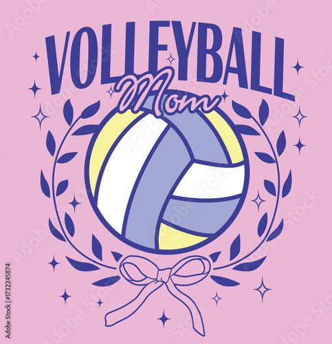 Volleyball mom vector