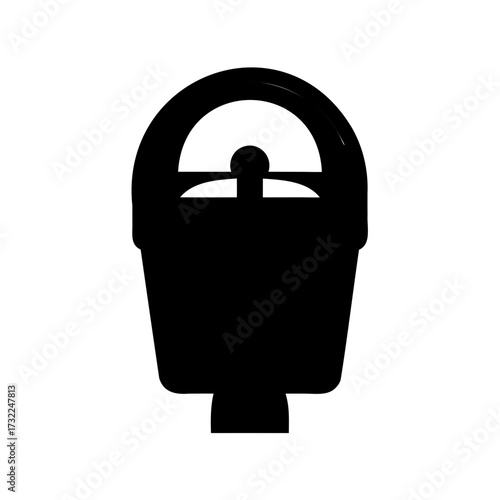 Black silhouette of a parking meter against a white background, symbol