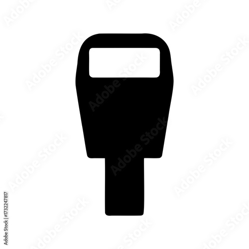 Silhouette of Parking Meter Machine for Roadside Urban Vehicles, Full body depiction