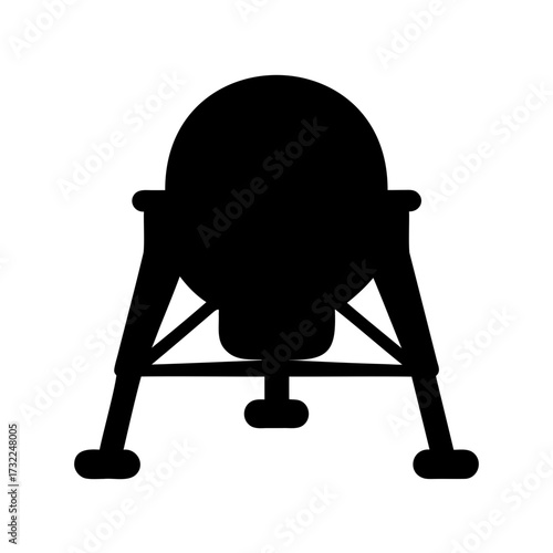 Silhouette of a Lunar Landing Module with Landing Gear and Rounded Body