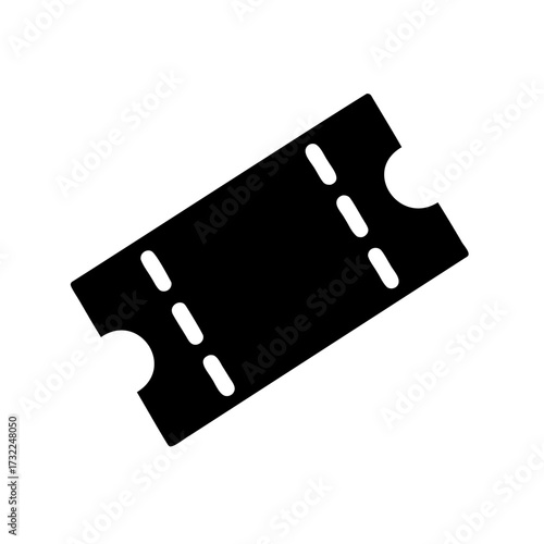 Black and white illustration of a simple single ticket for event admission