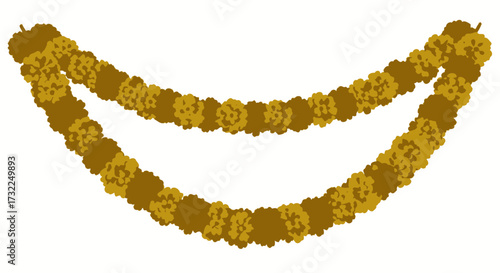 Gold flower garlands, two strands