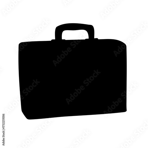 Black silhouette of a briefcase suggesting business, profession and achievement