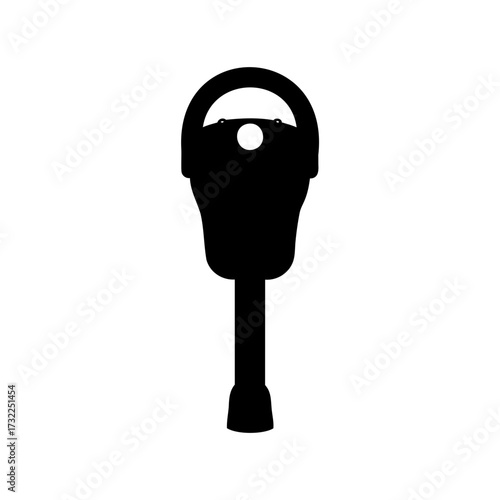Parking Meter Silhouette, representing urban infrastructure and automotive usage with time constraints