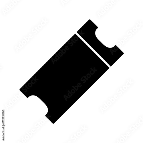 Isolated vector illustration of a black ticket on a white background
