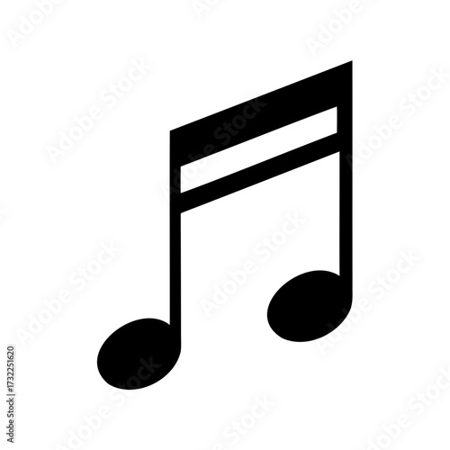 Black and white image of a sixteenth note or a semiquaver symbol