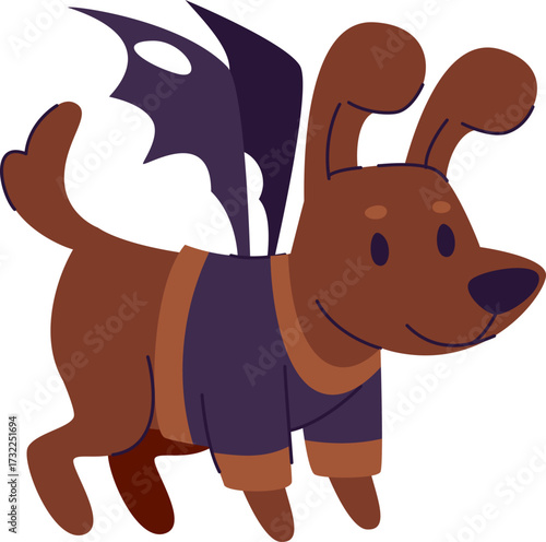 Dog in Bat Costume