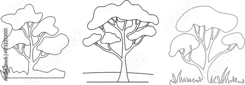 Hand drawn sketch of flower and plant vector illustration