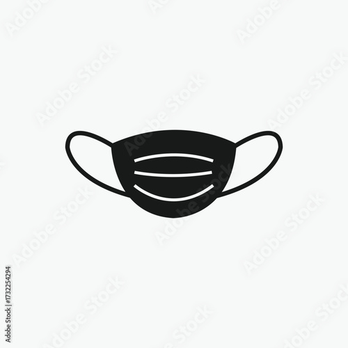 Surgical Mask Face pollution black mask icon
