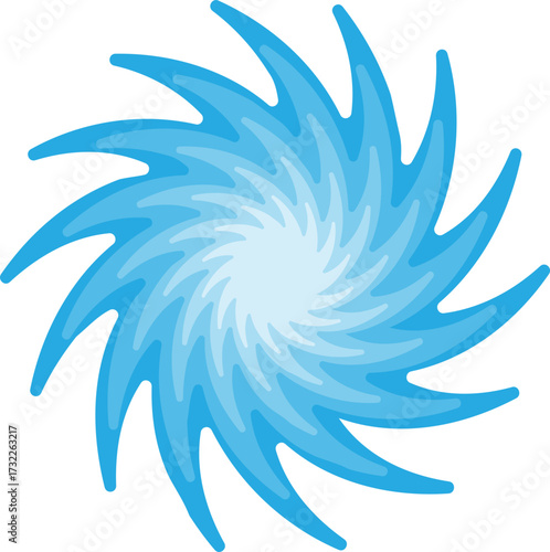 Abstract swirling water vortex icon. Fluid motion and swirling elements isolated on transparent background. Dynamic spinning water design. Water cyclone and tornado vector illustration.