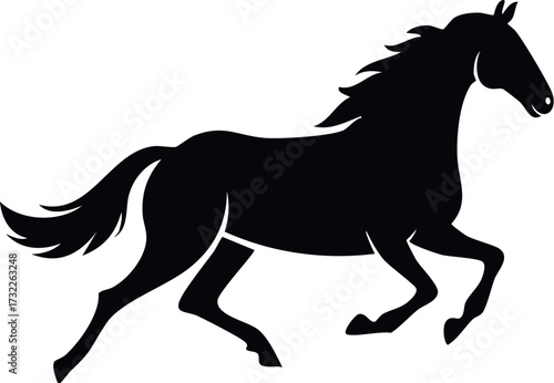 horse, animal, vector, silhouette, illustration, stallion, farm, mammal, running, black, wild, equestrian, run, mane, animals, cartoon, art, gallop, pony, nature, tail, 