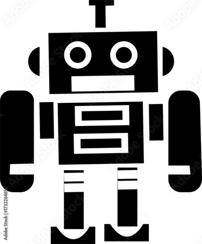 Title: Robot head ai artificial intelligence technology machine learning automation cybernetics future tech icon vector, isolated on transparent background