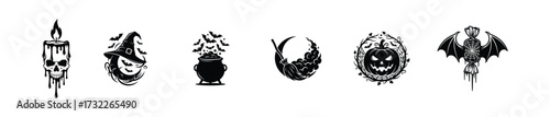 Spooky Halloween Icons A Collection of Eerie and Festive Symbols for Your Creative Projects