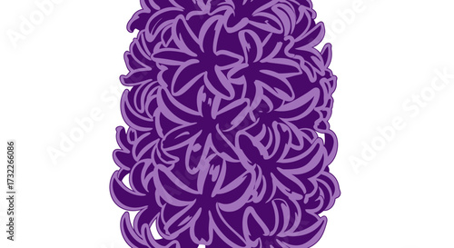 Stylized hyacinth in two purple shades against a white background
