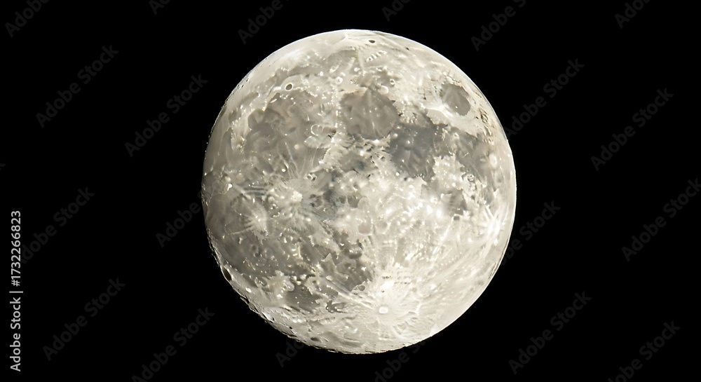 Obraz premium Close up of the Full Moon with Detailed Craters and Textured Surface