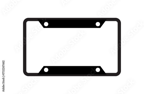 License plate frame icon representing vehicle identification, car registration, or automobile accessories, suitable for use in automotive-related applications