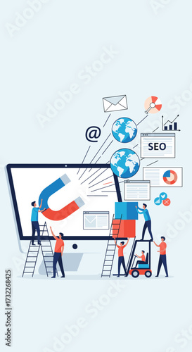 Attracting customers with a digital marketing strategy for business growth.