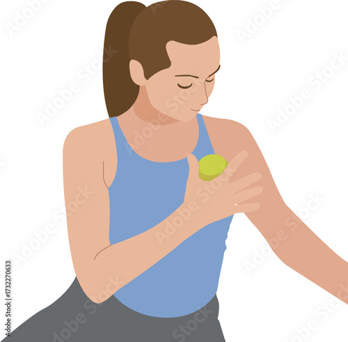 Massage Ball Exercise for Chest Relief Illustration