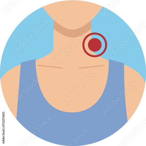 Neck Muscle Pain Point Illustration
