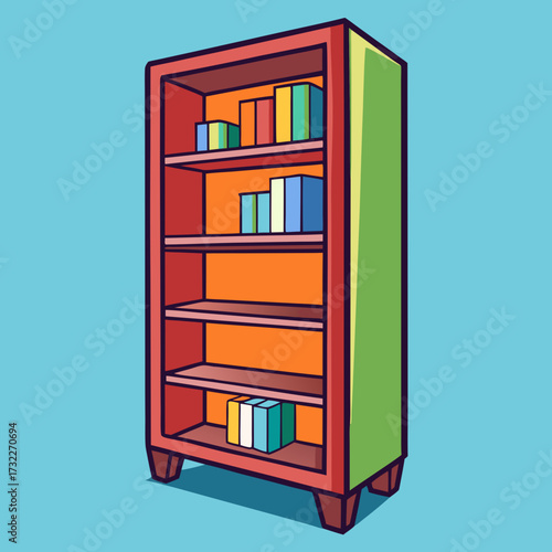 library shelves vector illustration