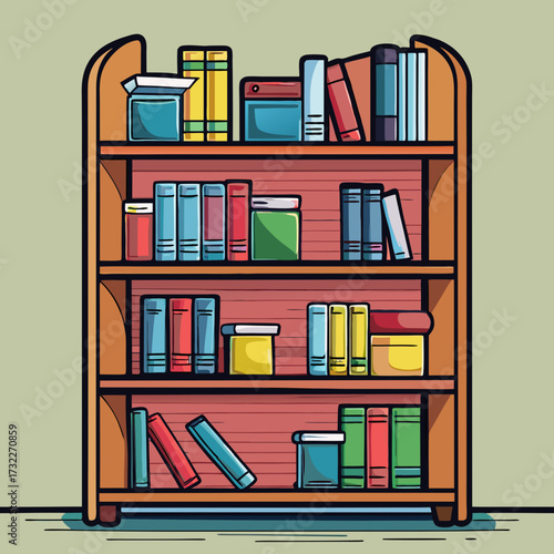 vector illustration of a bookshelf