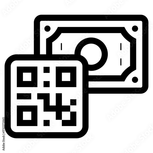 cashless qr code payment icon