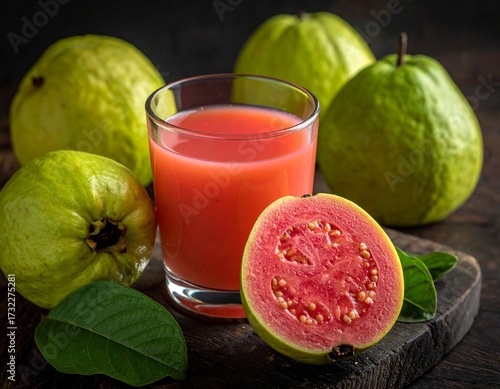 Fresh Red Guava Juice Refreshing Tropical Fruit Drink