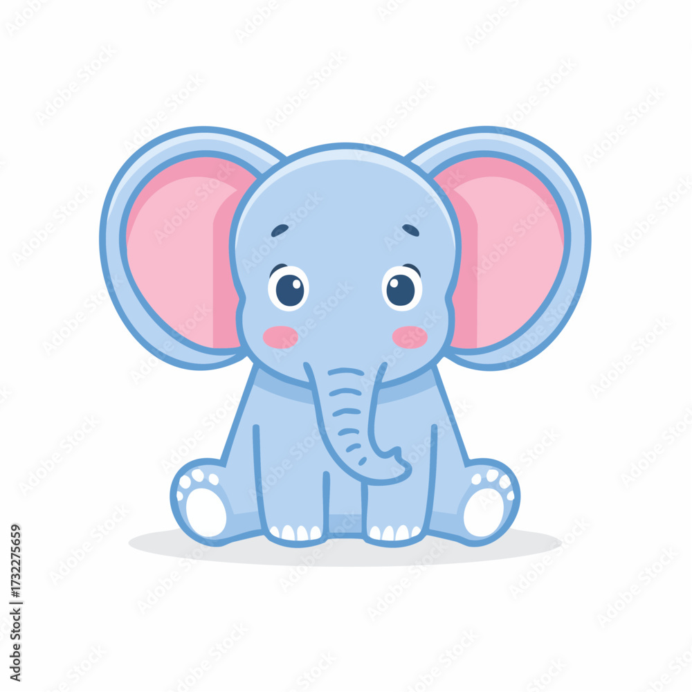 Fototapeta premium A cheerful green turtle with a friendly smile, depicted in a simple flat vector illustration style. This cute cartoon tortoise character is perfect for children's designs