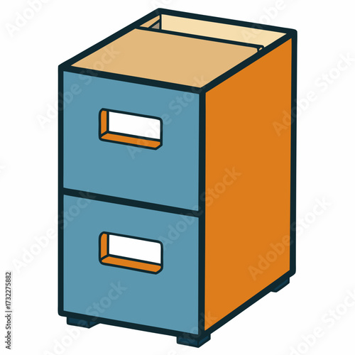 vector file cabinet with folders