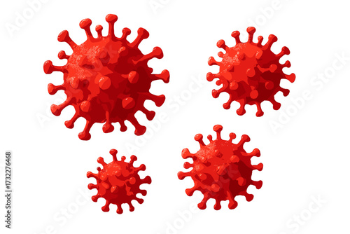 Coronavirus 3D model illustration. COVID-19 virus cells. Concept for pandemic, medical, healthcare, infectious disease, virology, epidemiology. Corona virus 2019-nCoV pathogen.