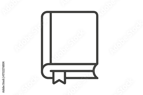 Book line icon with bookmark. Symbol of reading, knowledge and education. Vector illustration for library, learning, literature, study or school. Outline pictogram for novel, diary.