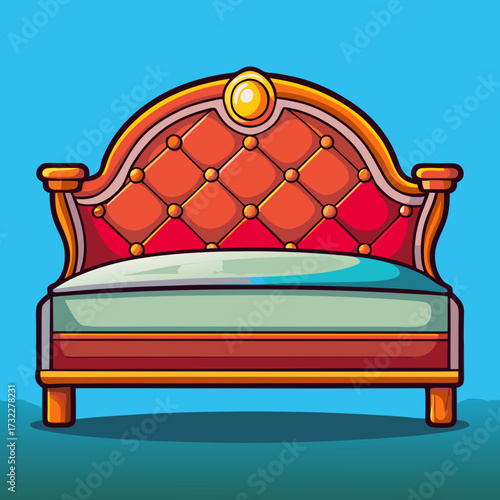 red sofa isolated on white