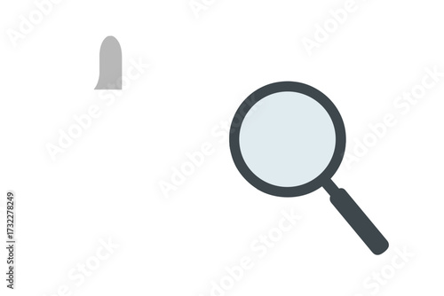Receipt inspection with magnifying glass. Financial audit, expense check, budget review concept. Vector icon for accounting, payment analysis, tax report, bookkeeping, invoice.