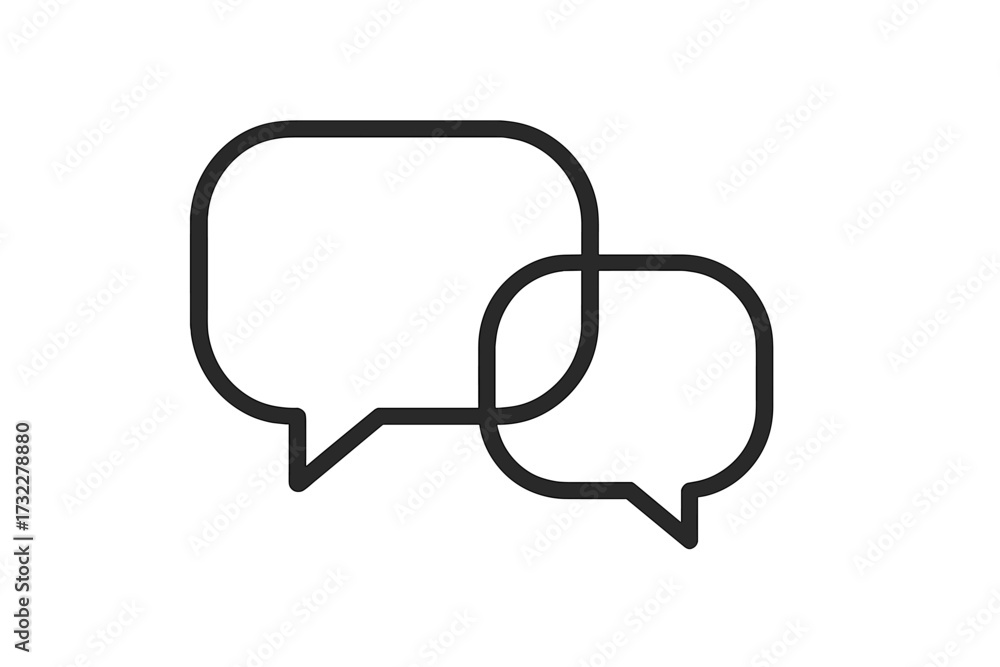 Naklejka premium Speech bubble icon vector. Chatting symbol, comment or message sign. Trendy flat line style for web design, logo, app, UI. Communication, dialogue concept. Isolated illustration.