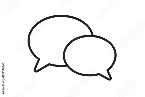 Speech bubble icon vector. Symbol of chatting, comment, message. Trendy flat line style for website design, logo, app, UI. Communication, dialogue, discussion concept.