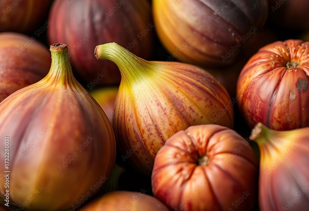 Fototapeta premium Close-up of ripe figs, showcasing texture and detail, healthy, wallpaper
