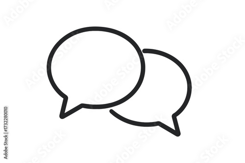 Speech bubble icon symbol of chatting and communication, comment and message concept, trendy flat line style for website design, logo, app, UI, isolated vector graphic