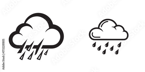Rain Clouds Weather Icon Set