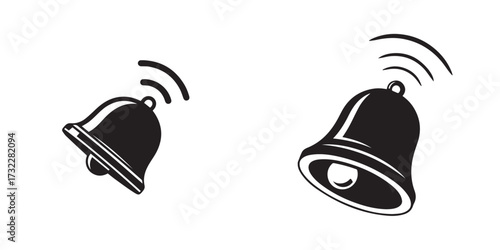 Ringing Bell Icon Silhouette Illustration