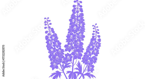 Three lavender delphinium stalks